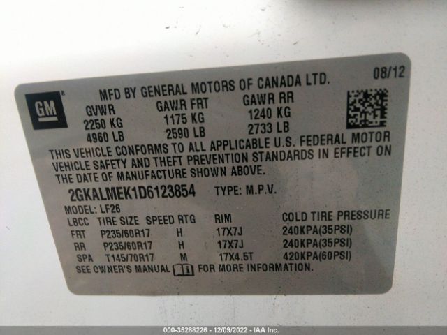 2GKALMEK1D6123854 GMC Terrain Sle