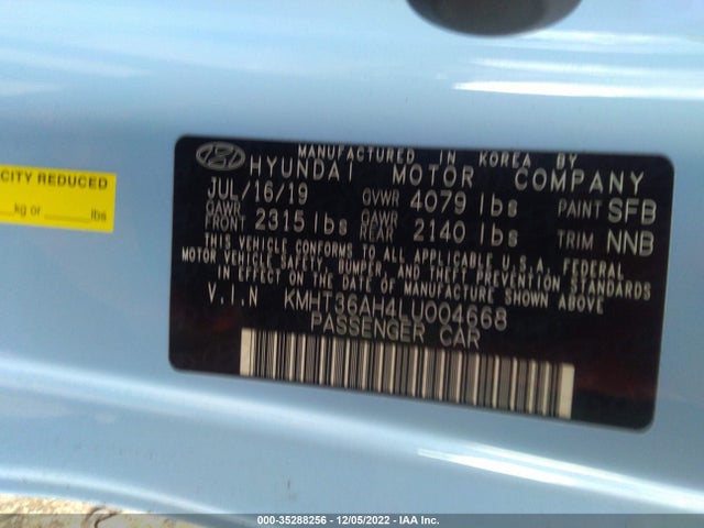 2020 Hyundai Veloster, VIN: KMHT36AH4LU004668
