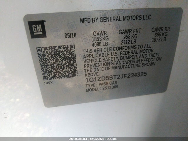 Chevrolet MALIBU LT 2018 1G1ZD5ST2JF234325 Image 9