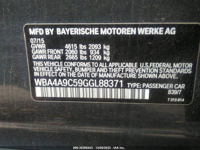BMW 4 Series 428i 2016 WBA4A9C59GGL88371 Image 9