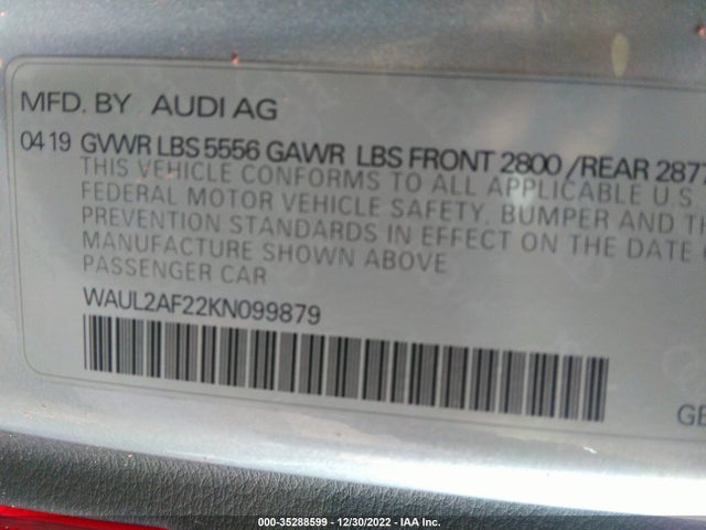 2019 Audi A6, VIN: WAUL2AF22KN099879