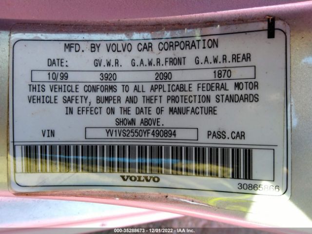 YV1VS2550YF490894 Volvo S40