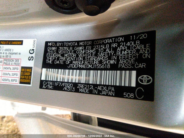 Toyota COROLLA LE 2021 JTDEPMAE0MJ155618 Image 10