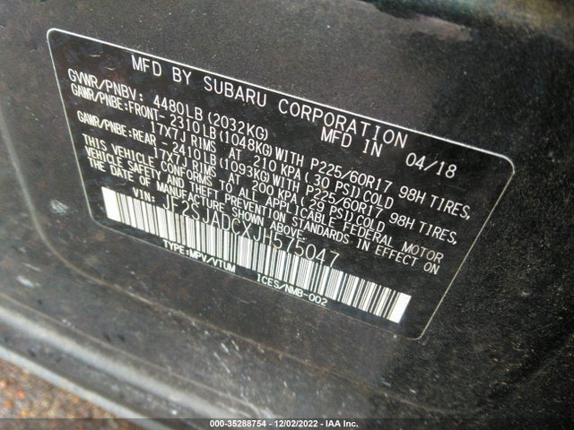 2018 Subaru Forester, VIN: JF2SJADCXJH575047