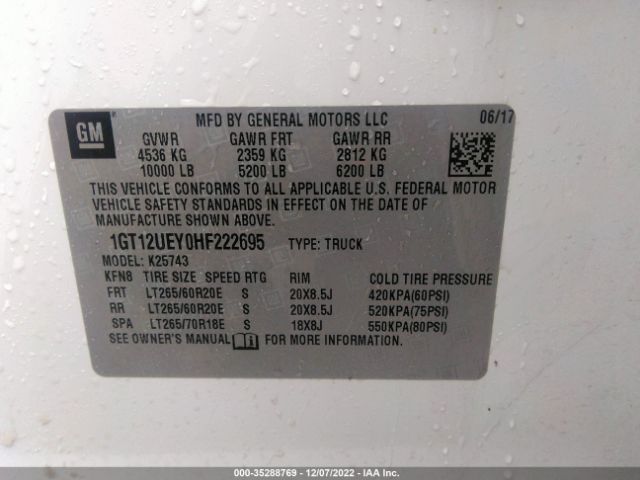 1GT12UEY0HF222695 GMC Sierra 2500hd Denali