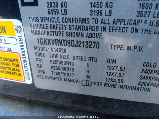 GMC ACADIA SLT 2016 1GKKVRKD8GJ213270 Image 9