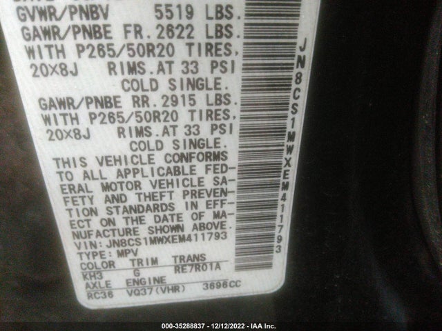 2014 Infiniti QX70, VIN: JN8CS1MWXEM411793