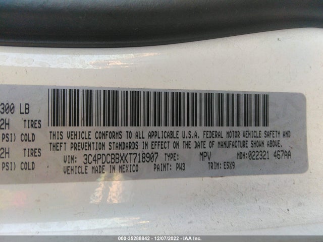 Dodge JOURNEY SE 2019 3C4PDCBBXKT718907 Image 9