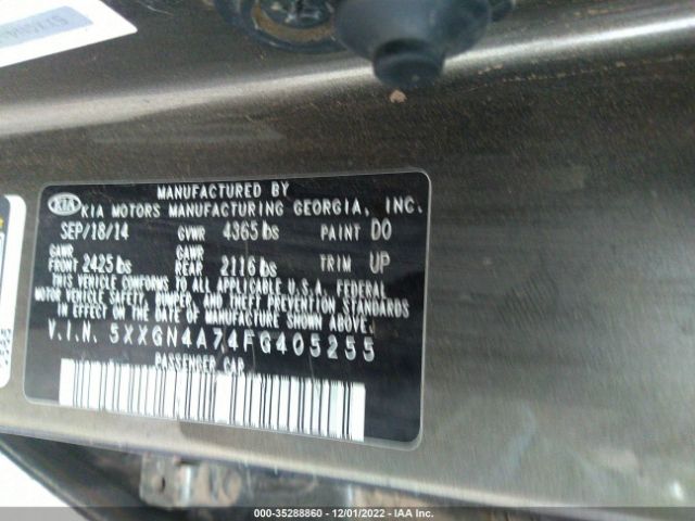 5XXGN4A74FG405255 KIA OPTIMA EX