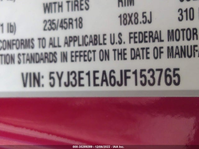 Tesla Model 3 Range Battery 2018 5YJ3E1EA6JF153765 Image 11
