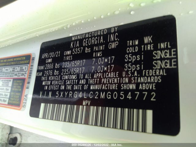 5XYRG4LC2MG054772 KIA SORENTO LX