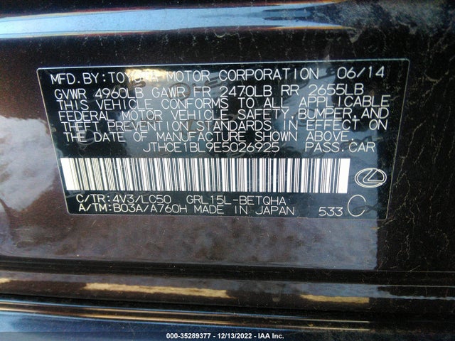 JTHCE1BL9E5026925 Lexus GS 350