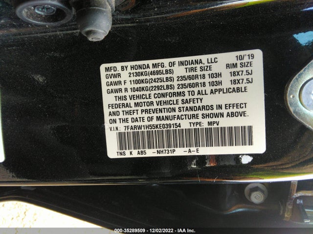 Honda CR-V EX 2019 7FARW1H55KE039154 Image 9
