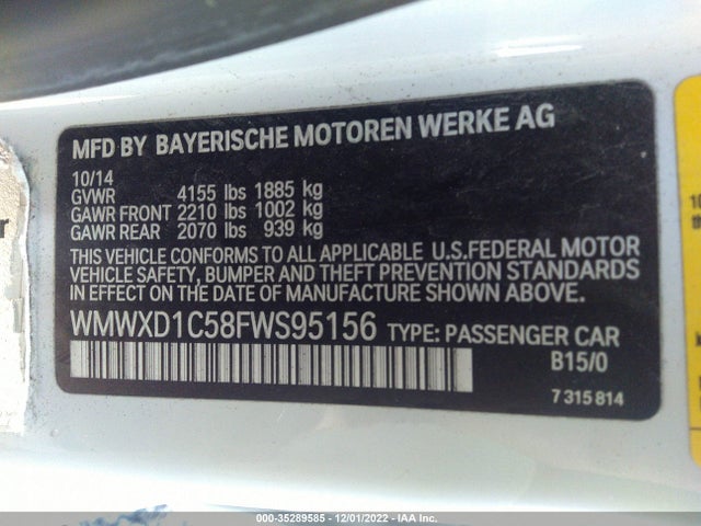 2015 Mini Countryman, VIN: WMWXD1C58FWS95156