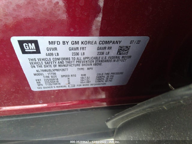 2023 Chevrolet Trailblazer, VIN: KL79MUSLXPB012677