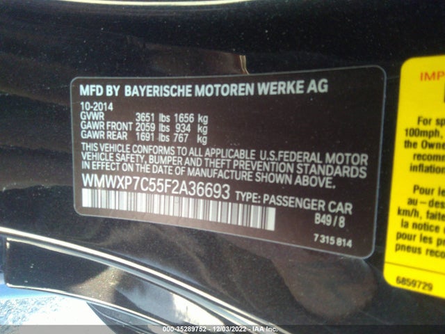 2015 Mini Cooper, VIN: WMWXP7C55F2A36693