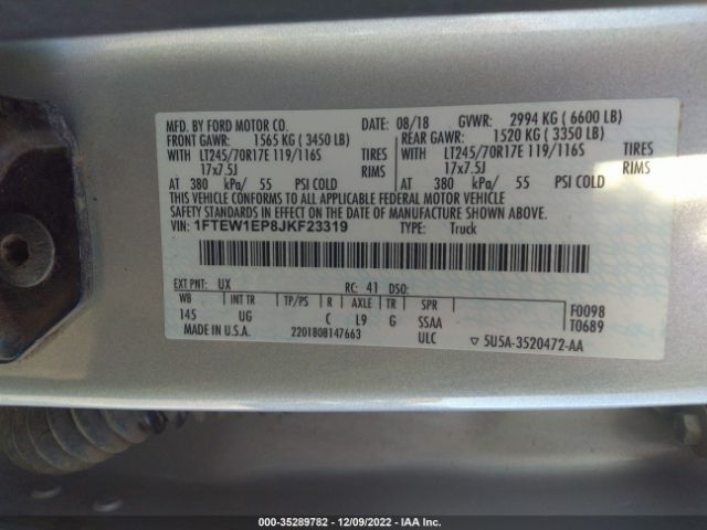 1FTEW1EP8JKF23319 Ford F-150 Xl/xlt/lariat