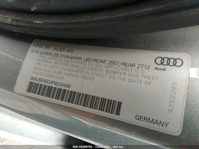 2015 Audi A6, VIN: WAUGFAFC0FN026496