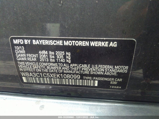 BMW 3 Series 328i 2014 WBA3C1C5XEK108099 Image 9