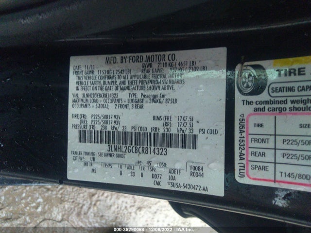 Lincoln MKZ 2012 3LNHL2GC8CR814323 Image 10