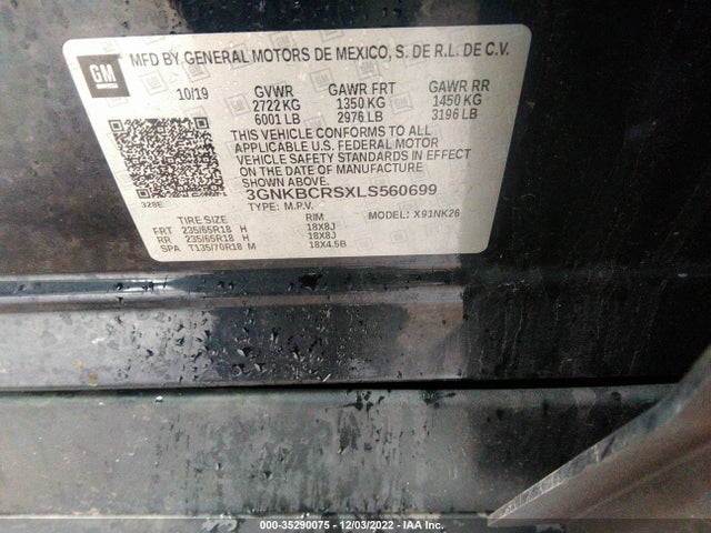2020 Chevrolet Blazer, VIN: 3GNKBCRSXLS560699