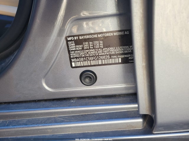BMW 535 2015 WBA5B1C56FG126826 Image 8