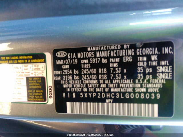 2020 Kia Telluride, VIN: 5XYP2DHC3LG008039