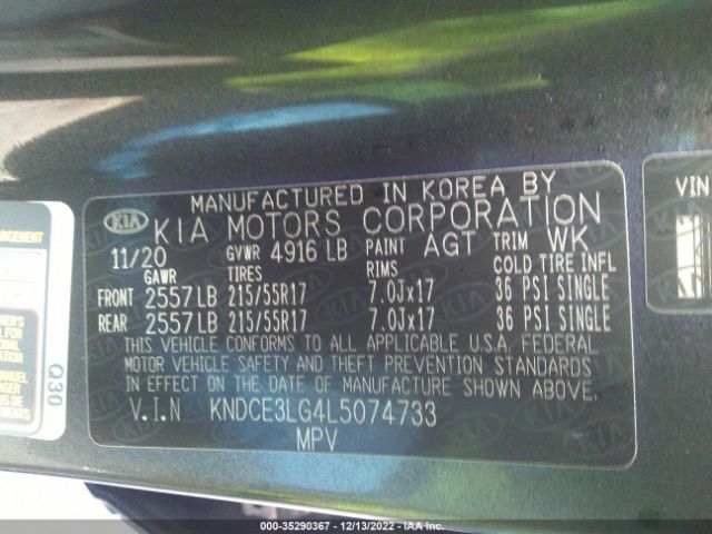 KNDCE3LG4L5074733 KIA Niro Ev Ex Premium