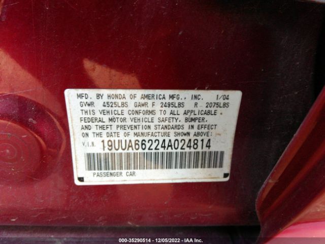 19UUA66224A024814 Acura TL