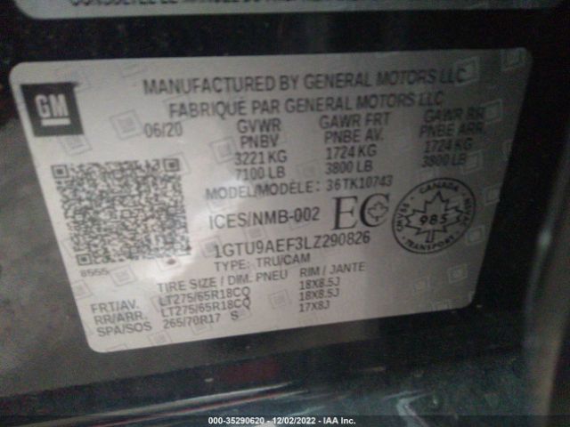 1GTU9AEF3LZ290826 GMC SIERRA 1500