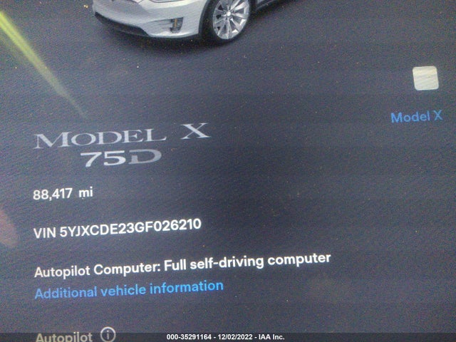 Tesla Model X 70d/90d/75d/60d 2016 5YJXCDE23GF026210 Image 8