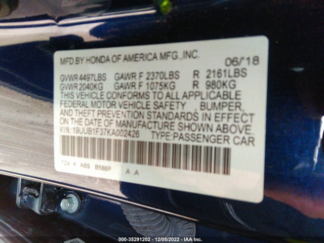 2019 Acura TLX, VIN: 19UUB1F37KA002426