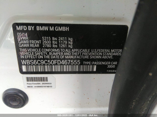 BMW M6 2015 WBS6C9C50FD467555 Image 9