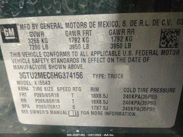 GMC Sierra 1500 Sle 2017 3GTU2MEC6HG374156 Image 9