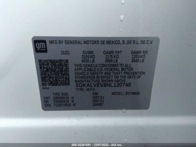 3GKALVEV8NL120740 GMC Terrain Slt