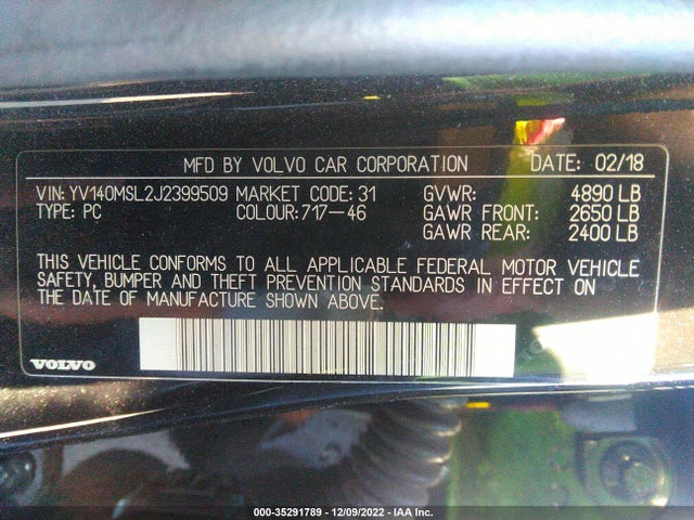 2018 Volvo V60, VIN: YV140MSL2J2399509