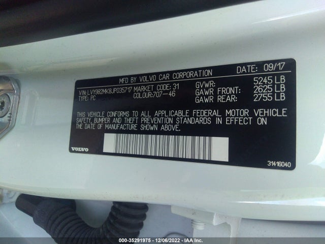Volvo S90 2018 LVY982MK8JP035717 Image 10