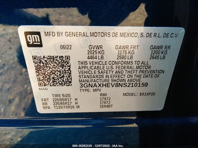 Chevrolet EQUINOX LS 2022 3GNAXHEV8NS210159 Image 10