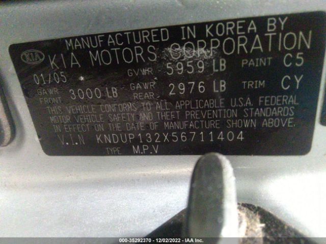 KNDUP132X56711404 KIA Sedona Lx/ex