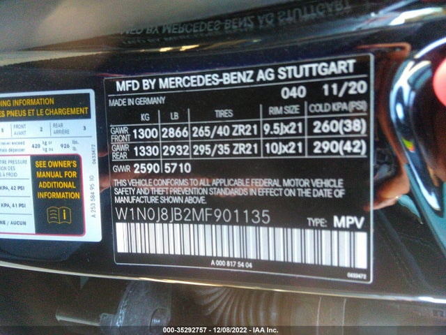 2021 Mercedes-Benz GLC-Class Coupe, VIN: W1N0J8JB2MF901135