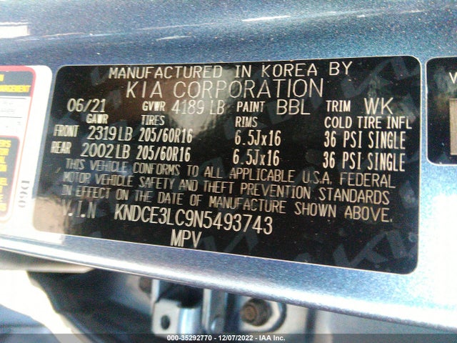 2022 Kia Niro, VIN: KNDCE3LC9N5493743