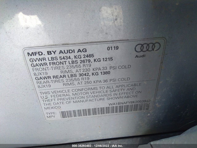 WA1BNAFY8K2053933 Audi Q5 Premium Plus
