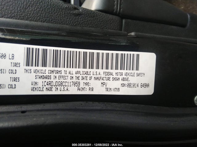 Dodge Durango Crew 2012 1C4RDJDG8CC117059 Image 10