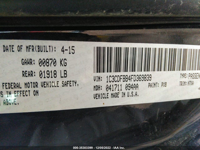 Dodge DART SXT 2015 1C3CDFBB4FD369839 Image 9