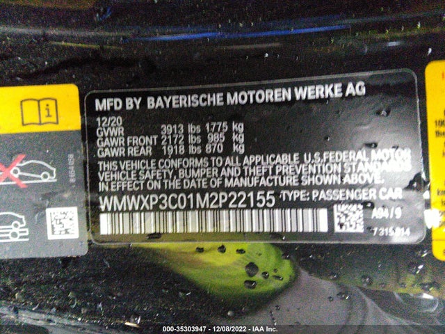 2021 Mini Cooper, VIN: WMWXP3C01M2P22155