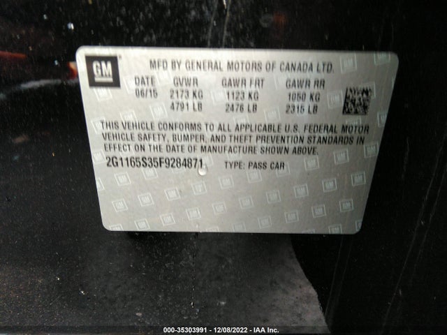 Chevrolet IMPALA LTZ 2015 2G1165S35F9284871 Image 9