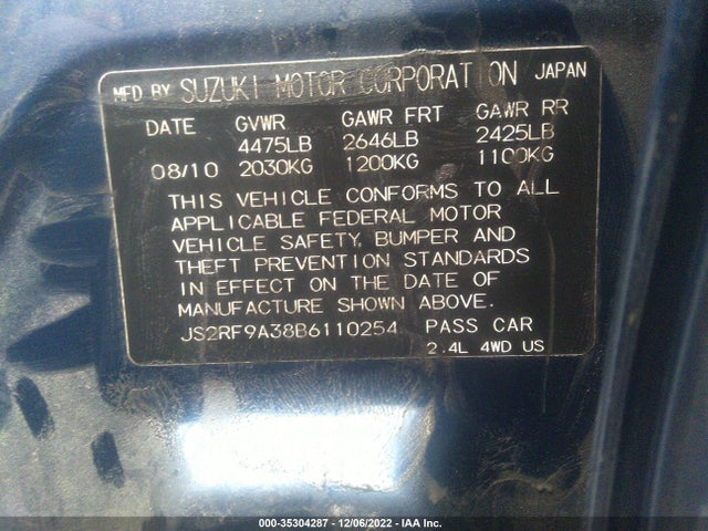JS2RF9A38B6110254 Suzuki Kizashi