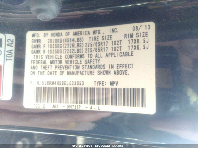 Honda CR-V EX 2014 5J6RM4H58EL003053 Image 9