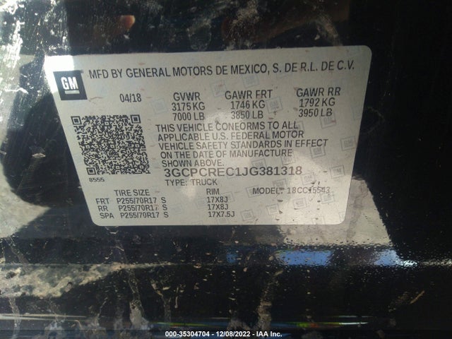 Chevrolet Silverado 1500 Lt 2018 3GCPCREC1JG381318 Image 10