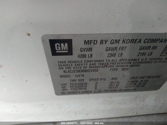 2017 BUICK ENCORE ESSENCE VIN: KL4CJCSB3HB024958